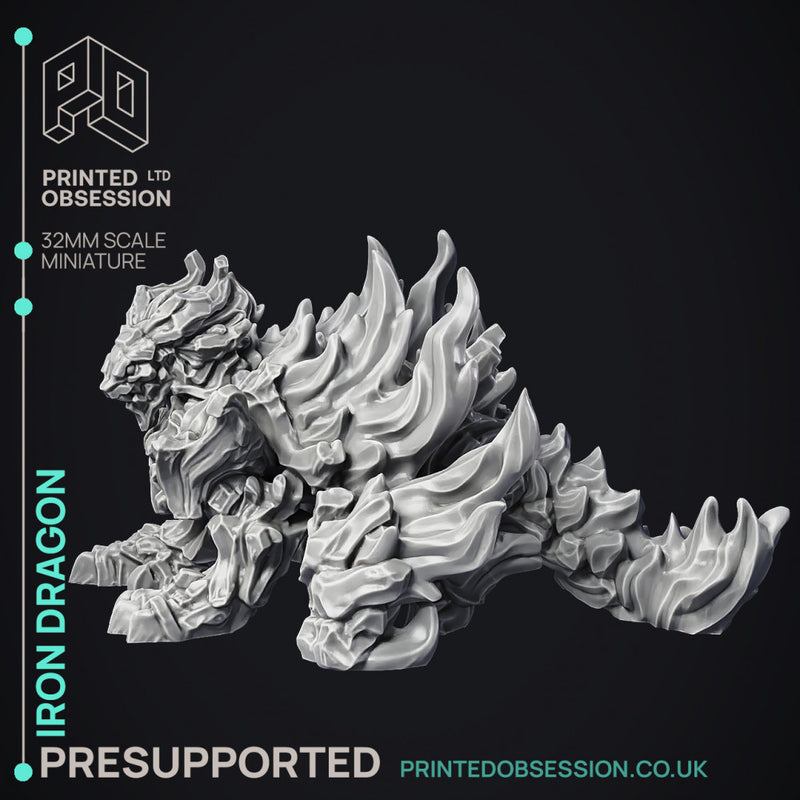 Iron Dragon - Large Monster - PRESUPPORTED - Hell Hath No Fury - 32mm scale