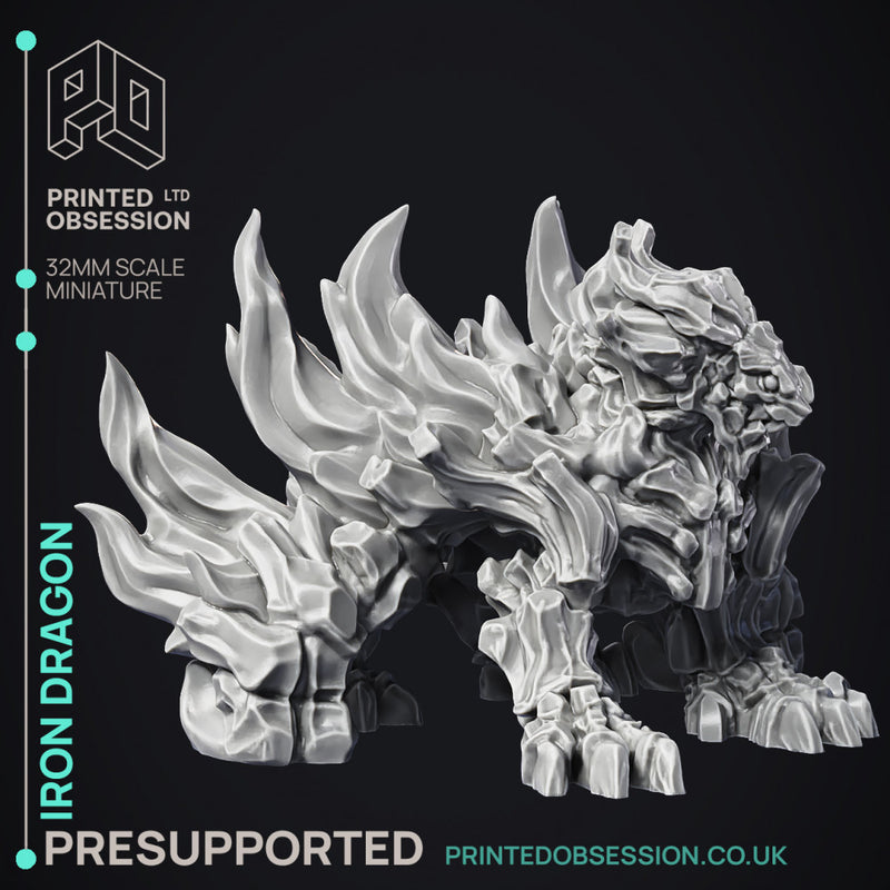 Iron Dragon - Large Monster - PRESUPPORTED - Hell Hath No Fury - 32mm scale