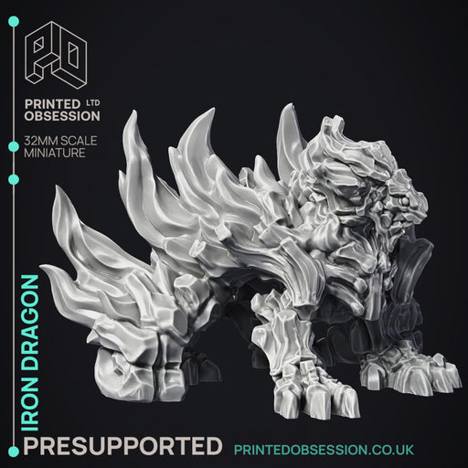 Iron Dragon - Large Monster - PRESUPPORTED - Hell Hath No Fury - 32mm scale - Only-Games