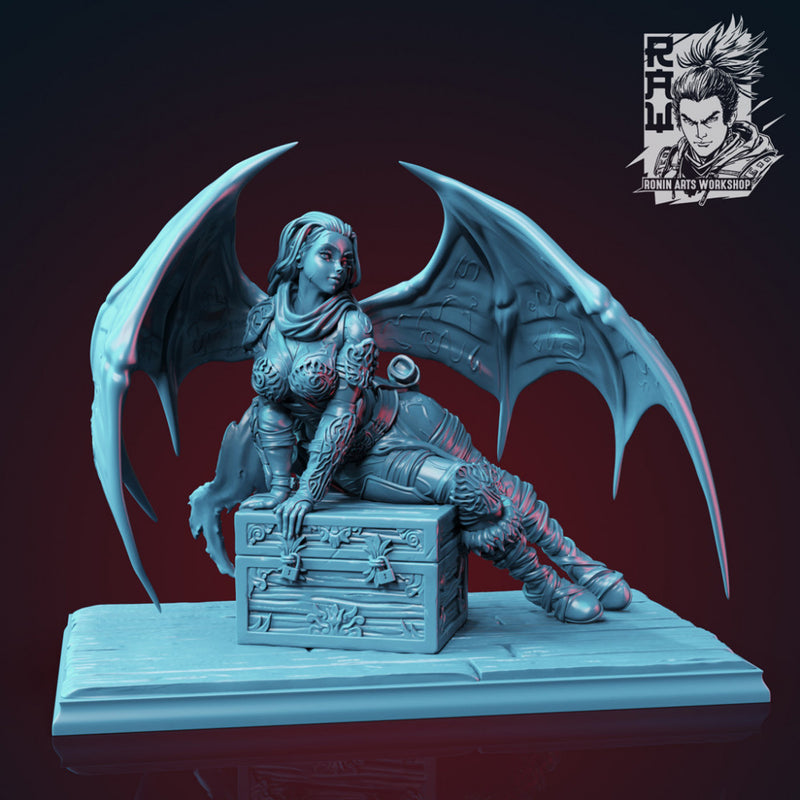 Izel The Barbarian Succubus - Pin Up, 75mm, Pre-Supported - STL only - Only-Games