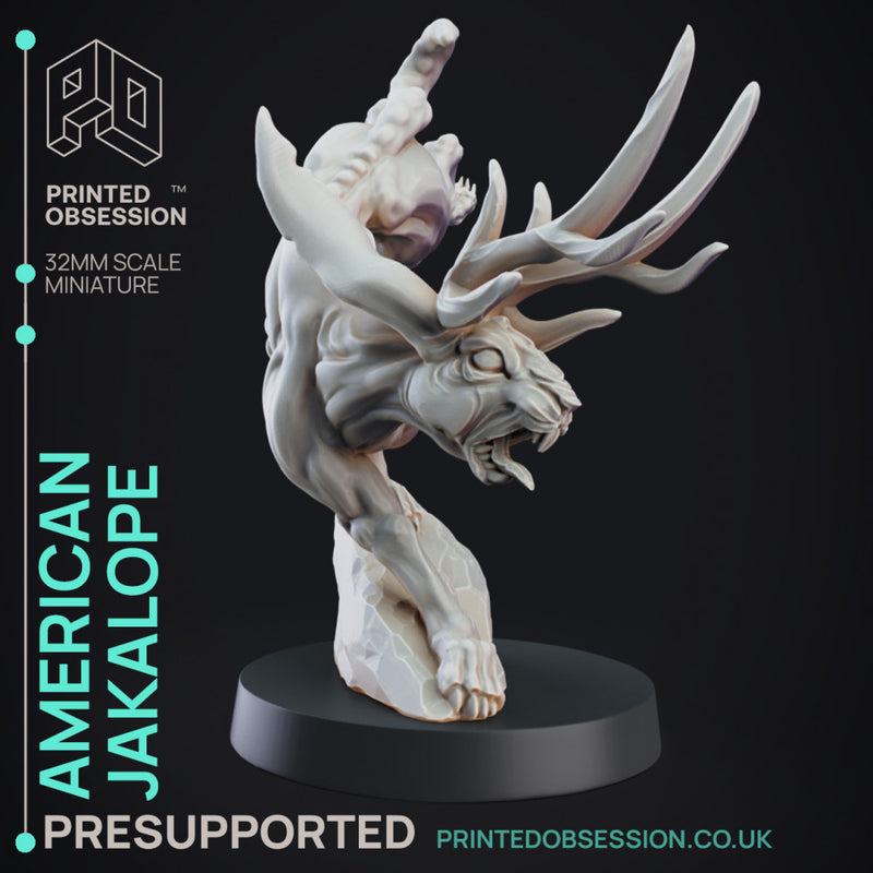 Jackalope - Cryptid - PRESUPPORTED - 32mm Scale