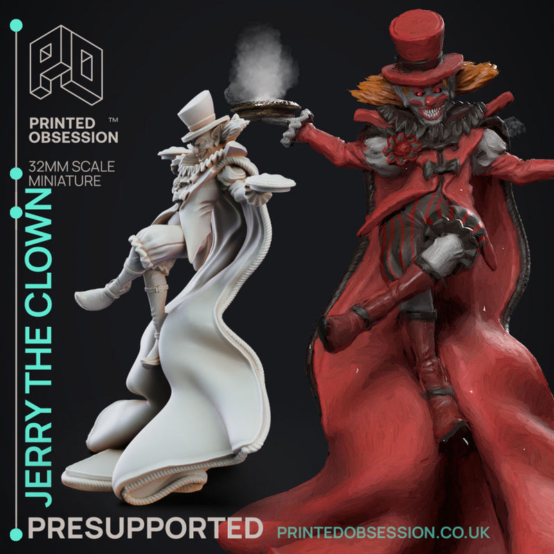 Jerry The Clown - Circus of Horrors - PRESUPPORTED - 32mm Scale