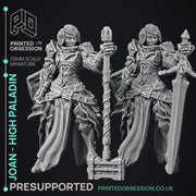 Joan - High Paladin - 2 Model - PRESUPPORTED - 32mm scale - Only-Games