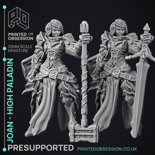Joan - High Paladin - 2 Model - PRESUPPORTED - 32mm scale - Only-Games