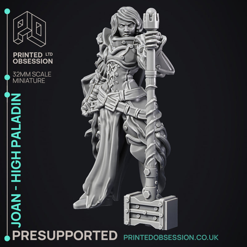 Joan - High Paladin - 2 Model - PRESUPPORTED - 32mm scale - Only-Games