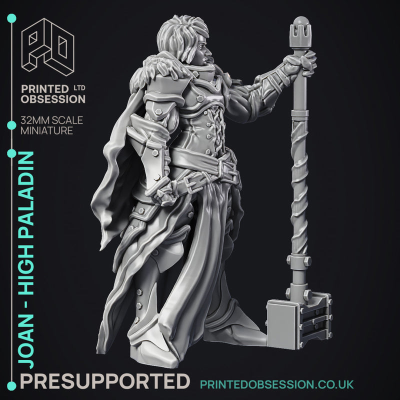 Joan - High Paladin - 2 Model - PRESUPPORTED - 32mm scale - Only-Games