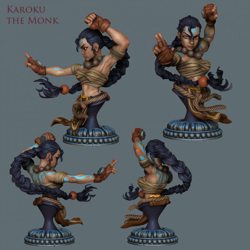 Karoku The Monk - Warrior Bust - STL only - Only-Games
