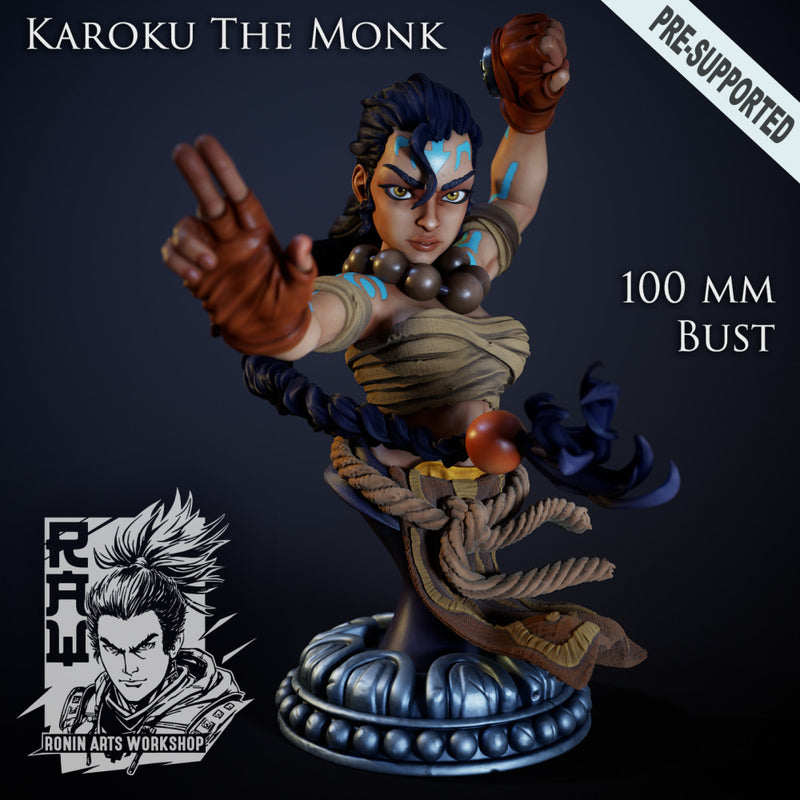Karoku The Monk - Warrior Bust - STL only - Only-Games