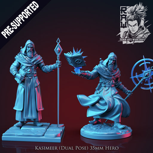 Kasimeer the Wizard - Idle and Action Pose - STL only - Only-Games