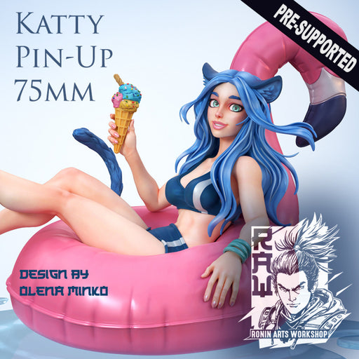 Katty Pin Up 75mm Pre-Supported - STL only - Only-Games