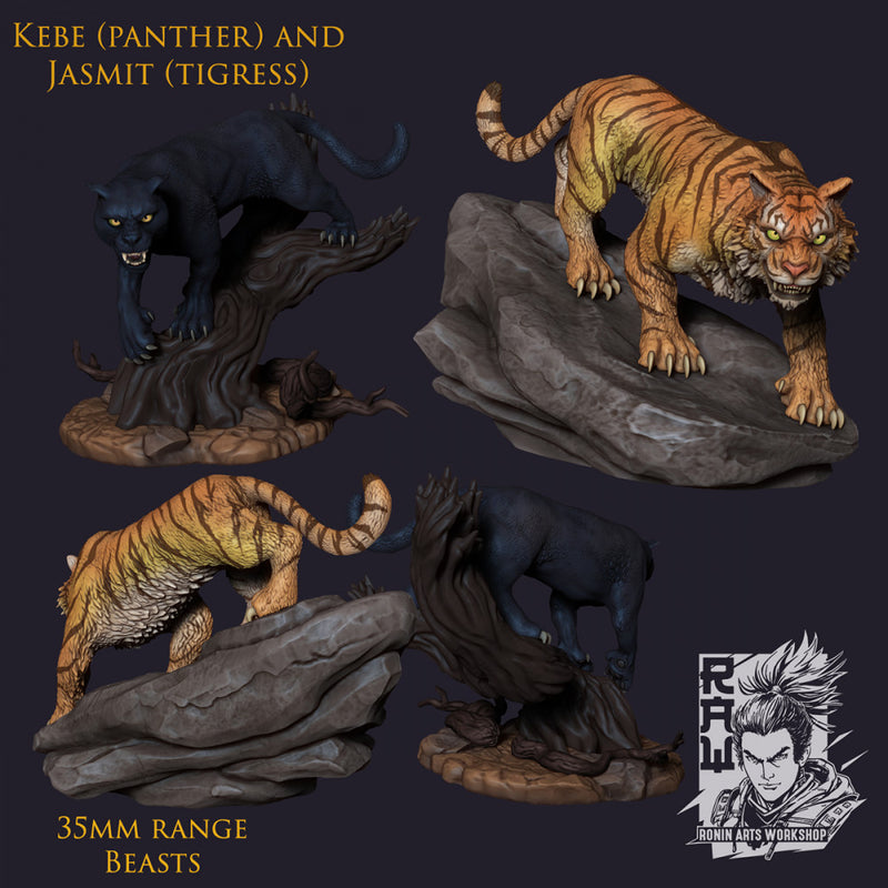 Kebe and Jasmit - Panther and Tiger - STL only - Only-Games