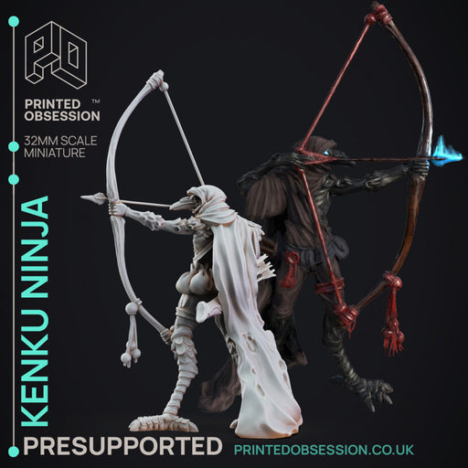 Kenku Ninja - Archer - PRESUPPORTED - 32mm scale - Illustrated & Stated - Only-Games