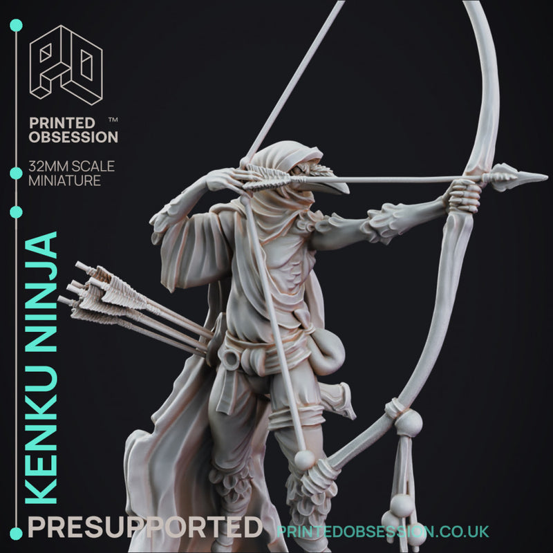 Kenku Ninja - Archer - PRESUPPORTED - 32mm scale - Illustrated & Stated