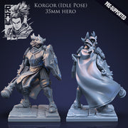 Korgor The Paladin - Idle and Action Pose - STL only - Only-Games