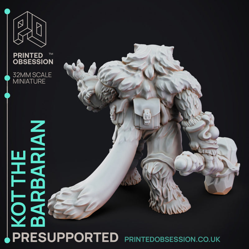 Tabaxi Barbarian - Tabaxi Caravan- PRESUPPORTED - 32mm scale