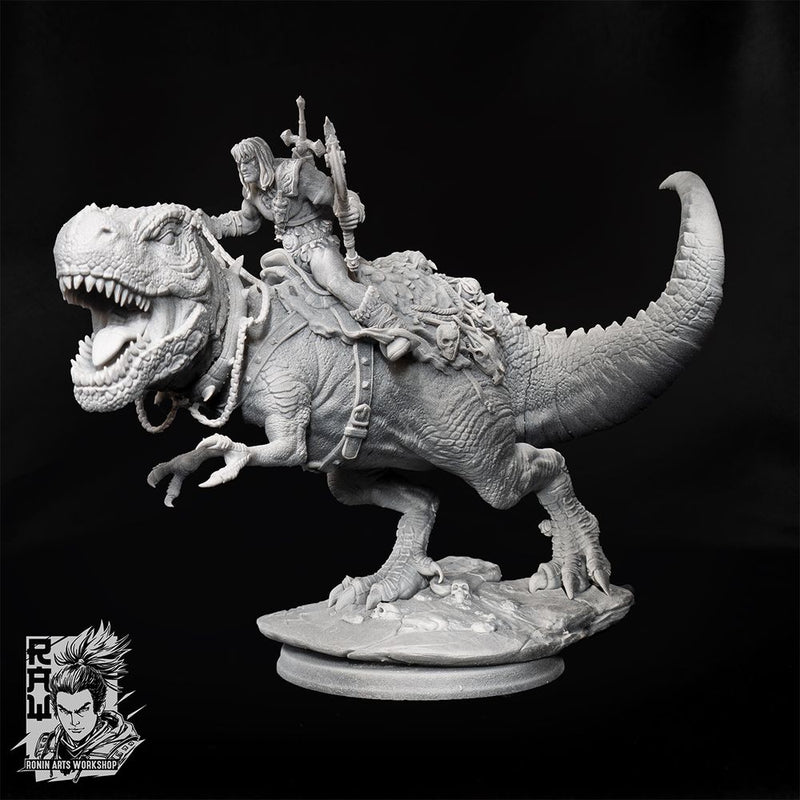 Kravos And Gorefang - Barbarian riging on T-Rex - STL only - Only-Games