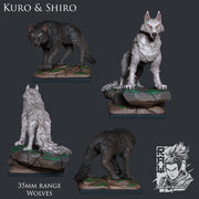 Kuro and Shiro - Wolves - STL only - Only-Games