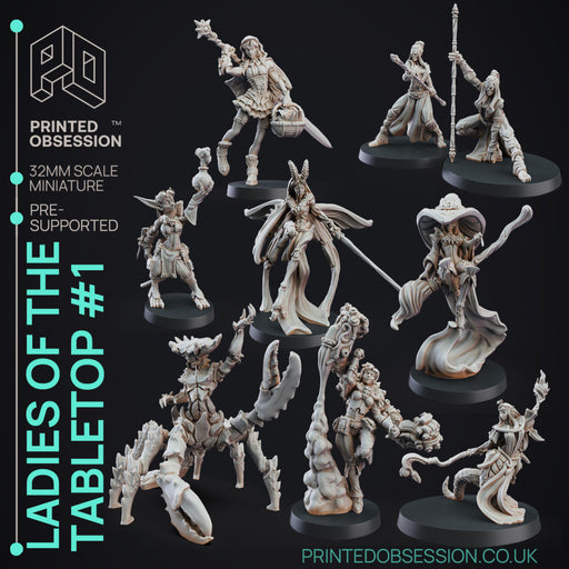 Ladies of the Table Top Pack #1 - 9 Models - PRE SUPPORTED - D&D 32mm scale - Only-Games