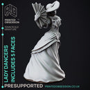 Masked Ball Female Dancer with 6 heads - Normal & Horror - PRESUPPORTED - 32mm scale