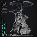 Lady Nezumi - Rat Folk Guild Leader -  PRESUPPORTED - Illustrated and Stats - 32mm scale