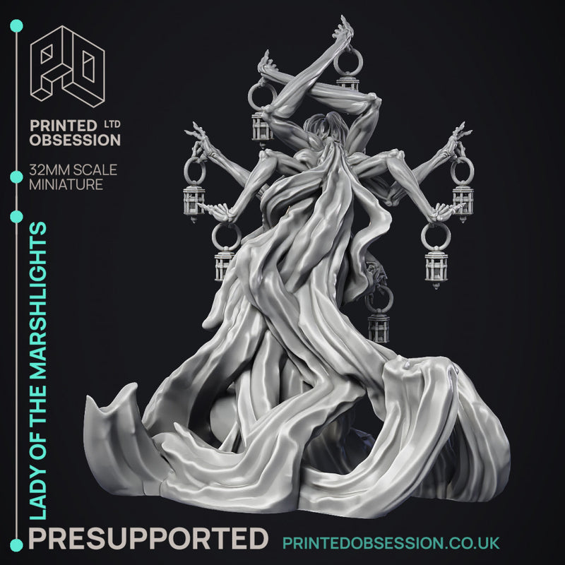Lady of the Marsh Lights - Boss Monster - PRESUPPORTED - 32mm model - Only-Games