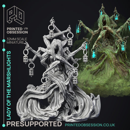 Lady of the Marsh Lights - Boss Monster - PRESUPPORTED - 32mm model - Only-Games