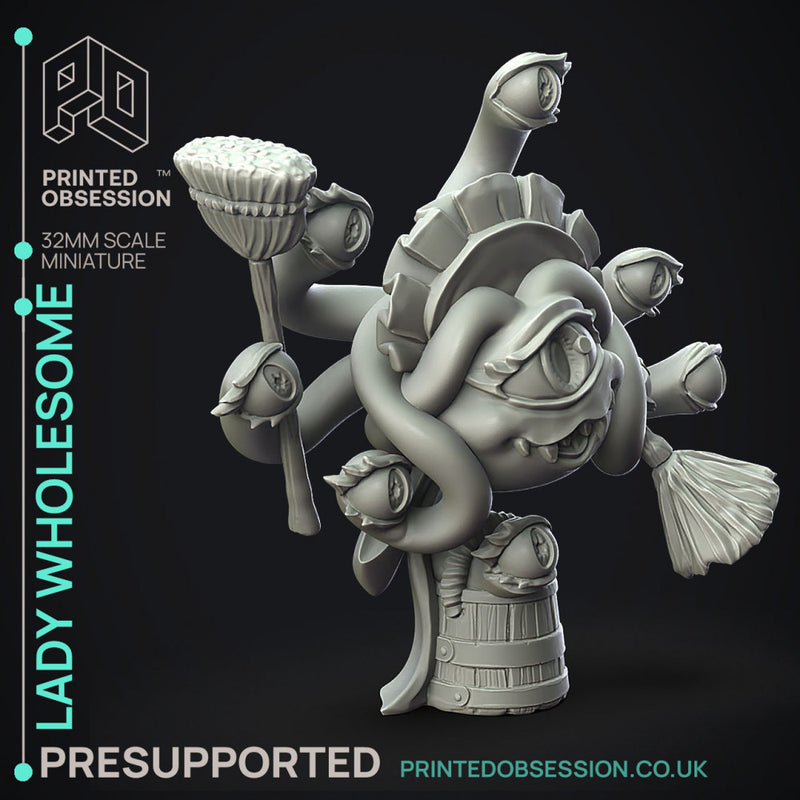 Lady wholesome - Eye Terror Maid -  PRESUPPORTED - Illustrated and Stats - 32mm scale