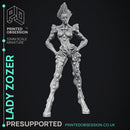 Lady Zozer - Undead Queen -  PRESUPPORTED - Illustrated and Stats - 32mm scale