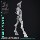 Lady Zozer - Undead Queen -  PRESUPPORTED - Illustrated and Stats - 32mm scale