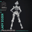 Lady Zozer - Undead Queen -  PRESUPPORTED - Illustrated and Stats - 32mm scale