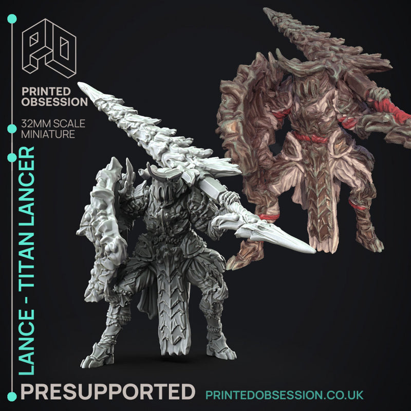 Lance - Gunlance and Lancer - Monster Hunting party -  PRESUPPORTED - Illustrated and Stats - 32mm scale