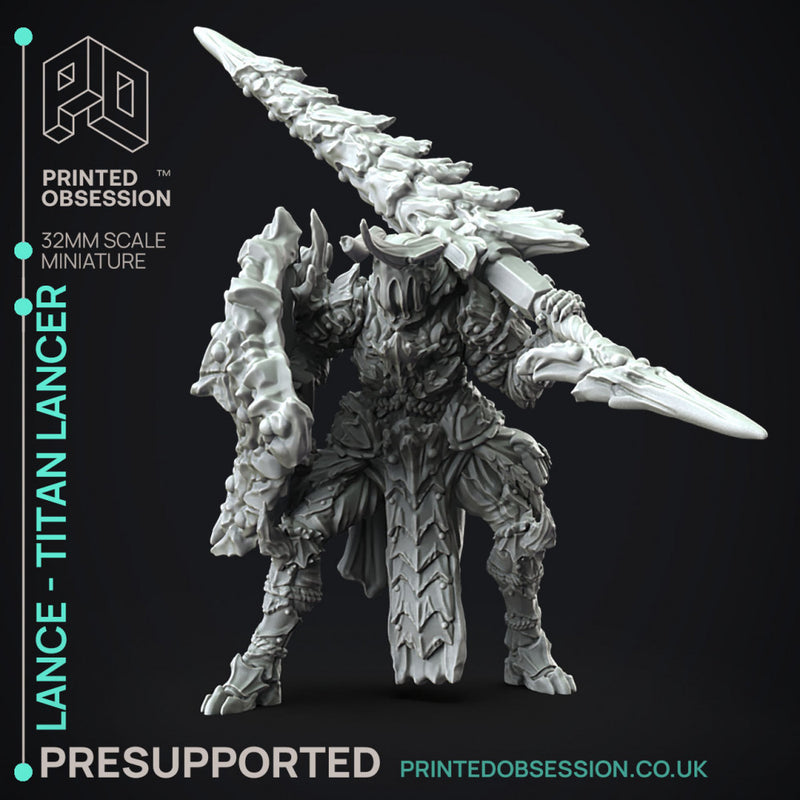 Lance - Gunlance and Lancer - Monster Hunting party -  PRESUPPORTED - Illustrated and Stats - 32mm scale