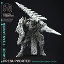 Lance - Gunlance and Lancer - Monster Hunting party -  PRESUPPORTED - Illustrated and Stats - 32mm scale