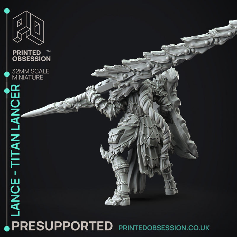 Lance - Gunlance and Lancer - Monster Hunting party -  PRESUPPORTED - Illustrated and Stats - 32mm scale