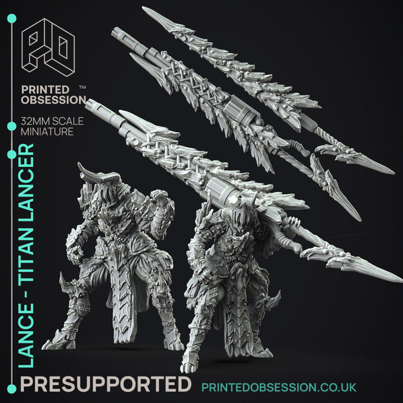 Lance - Gunlance and Lancer - Monster Hunting party -  PRESUPPORTED - Illustrated and Stats - 32mm scale