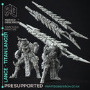 Lance - Gunlance and Lancer - Monster Hunting party -  PRESUPPORTED - Illustrated and Stats - 32mm scale
