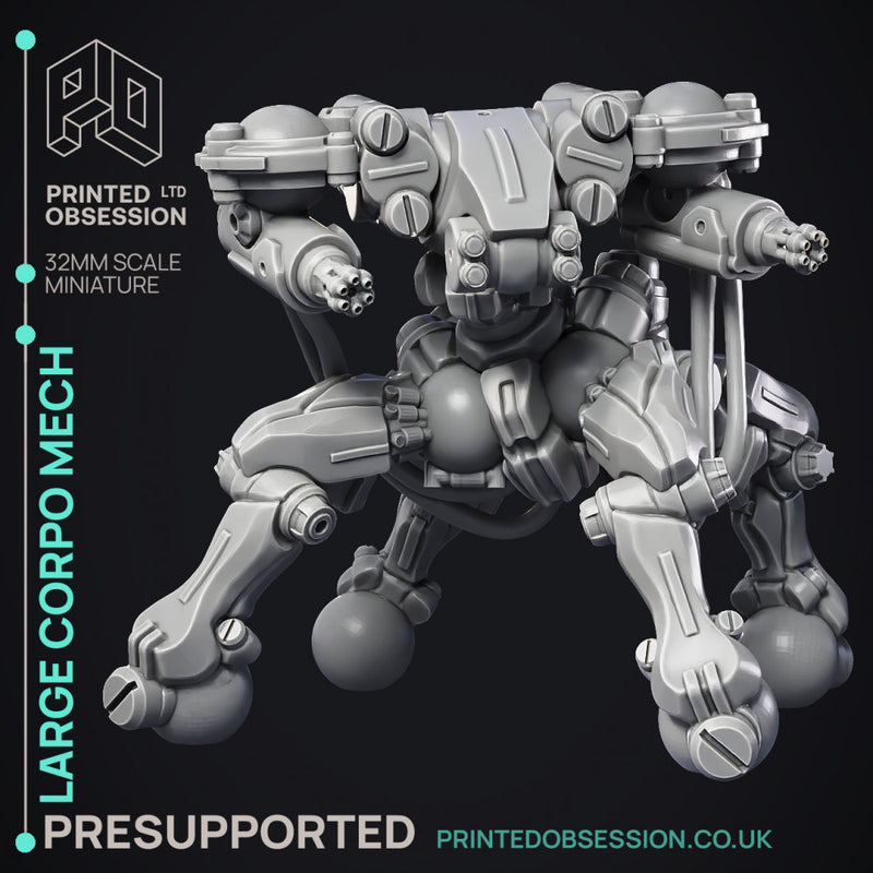Corporate Walker Mech - Heavy Support -  cyberpunk 32 mm scale - Only-Games