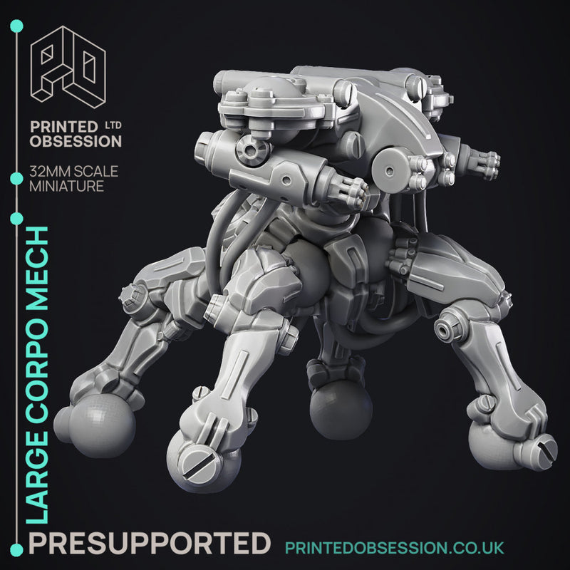 Corporate Walker Mech - Heavy Support -  cyberpunk 32 mm scale - Only-Games
