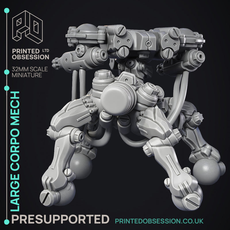 Corporate Walker Mech - Heavy Support -  cyberpunk 32 mm scale - Only-Games