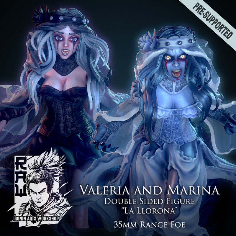 Valeria and Marina - Double Sided Figure of "La llorona" - STL only - Only-Games