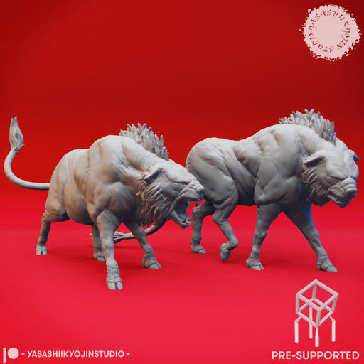 Leucrotta Pair - Tabletop Miniature (Pre-Supported) - Only-Games