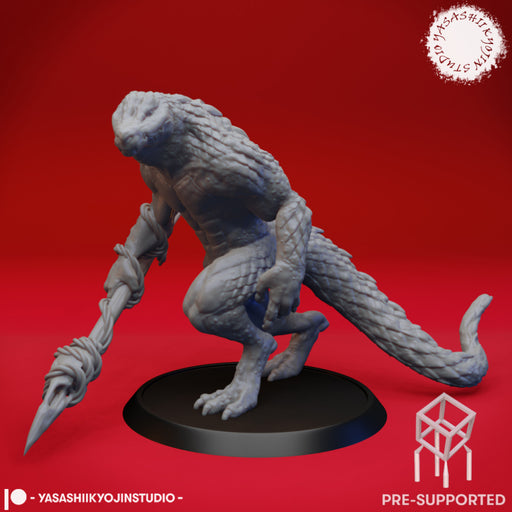 Lizardfolk - Tabletop Miniature (Pre-Supported) - Only-Games