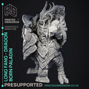 Dragonborn Paladin - Longfang -  PRESUPPORTED - Illustrated and Stats - 32mm scale