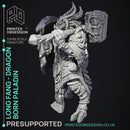 Dragonborn Paladin - Longfang -  PRESUPPORTED - Illustrated and Stats - 32mm scale
