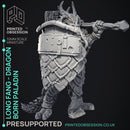Dragonborn Paladin - Longfang -  PRESUPPORTED - Illustrated and Stats - 32mm scale