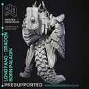 Dragonborn Paladin - Longfang -  PRESUPPORTED - Illustrated and Stats - 32mm scale
