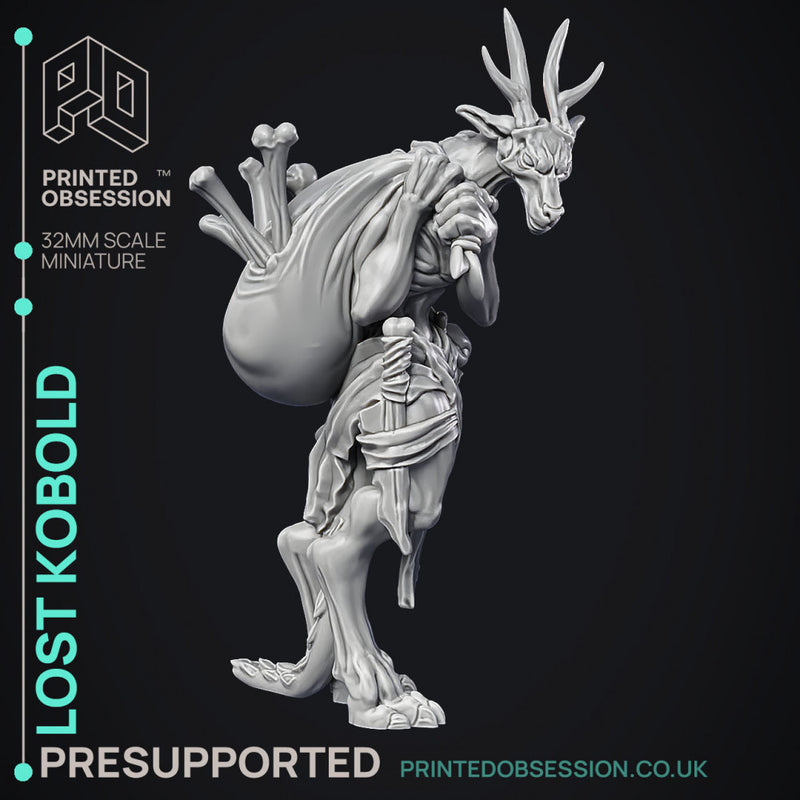 Lost Kobold - 2 Models - Were Folk -  PRESUPPORTED - Illustrated and Stats - 32mm scale