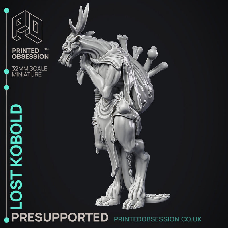 Lost Kobold - 2 Models - Were Folk -  PRESUPPORTED - Illustrated and Stats - 32mm scale