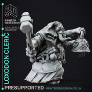 Loxodon Cleric - Large NPC - PRESUPPORTED - 32mm Scale - Only-Games