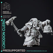 Loxodon Cleric - Large NPC - PRESUPPORTED - 32mm Scale - Only-Games